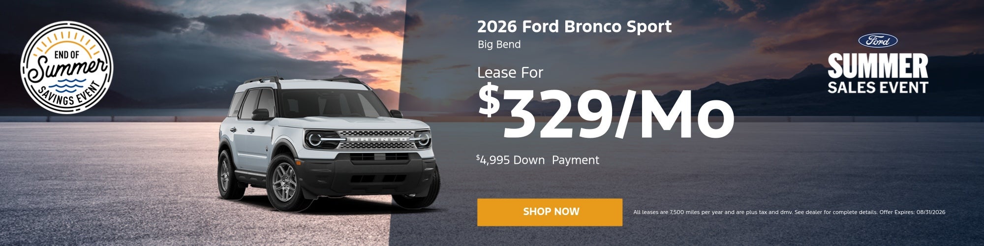 2026 Ford Bronco Sport Lease